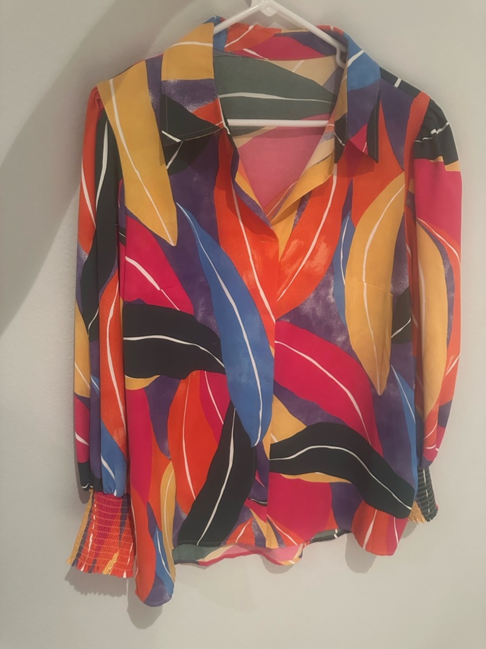 Vibrant Multi-Color Button-Front Women's Blouse